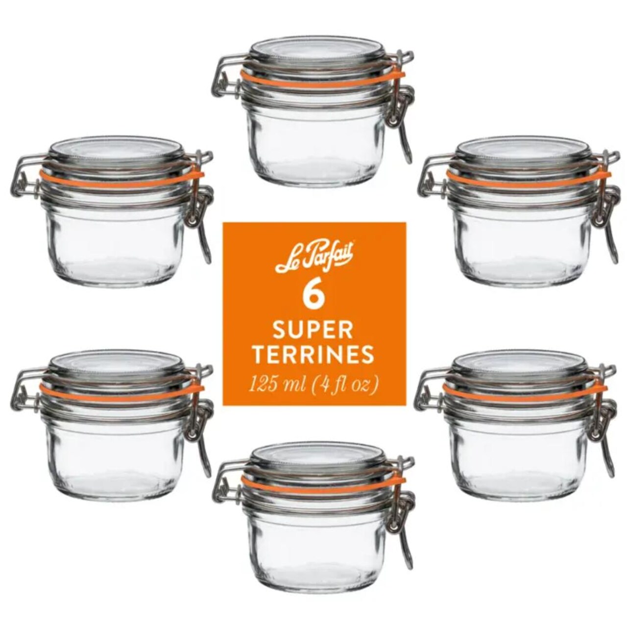 Le Parfait - Clear - Versatile Glass Premium Super Terrines - 6 Piece